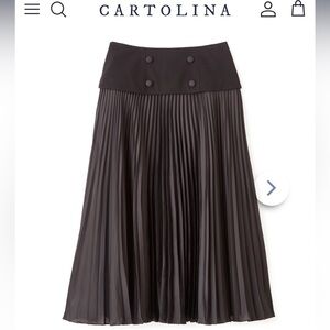 CARTOLINA sz M ESTELLE Black Pleated Women's Skirt NWTs